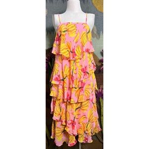 Farm Rio Irregular Banana Midi Dress XS